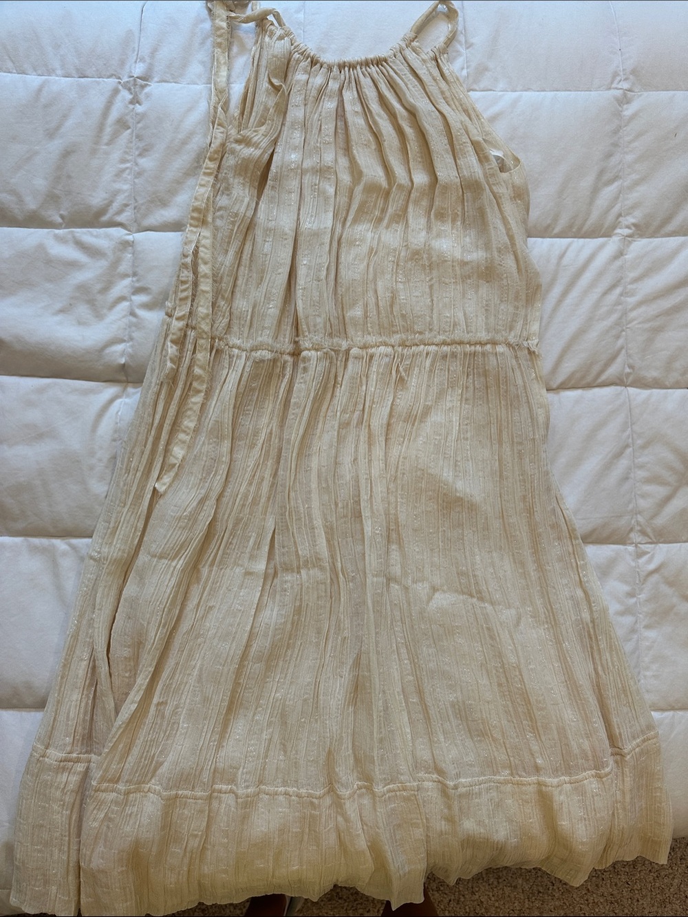 Polo by Ralph Lauren Cream Tiered Maxi Dress